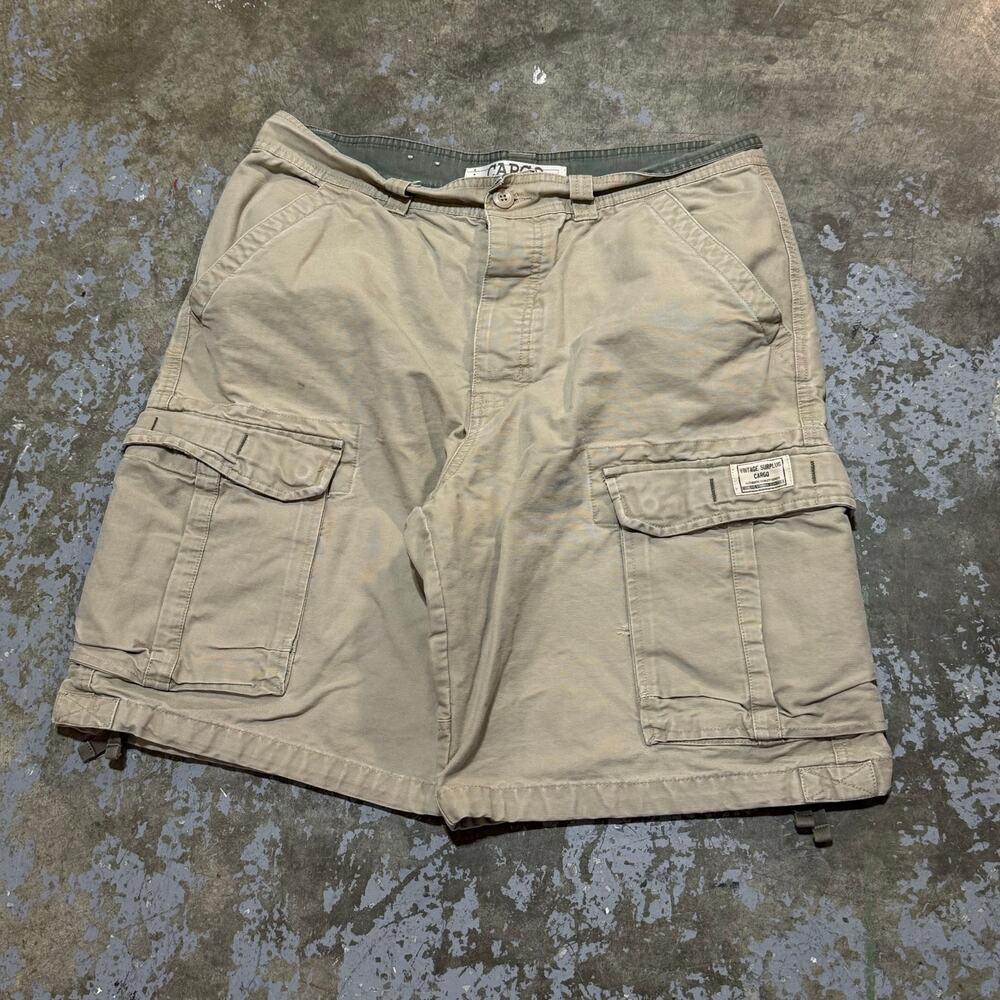 Vintage Y2K Loose Fit Khaki Cargo Shorts